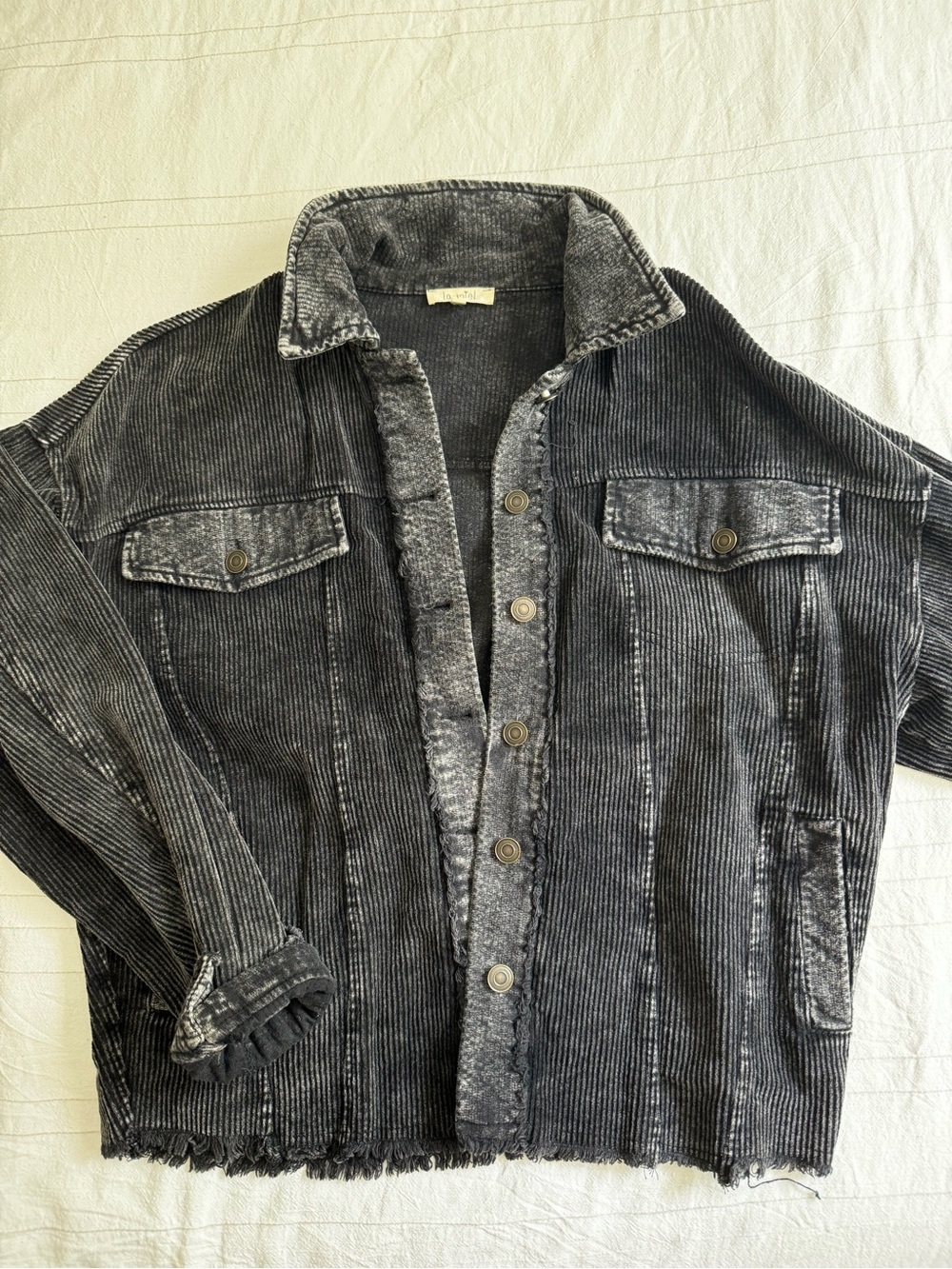 LA MIEL Black washed corduroy jacket